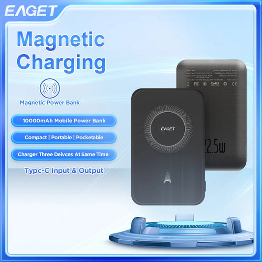 Eaget Magnetic Power Bank 10000mAh Wireless Charger iPhone