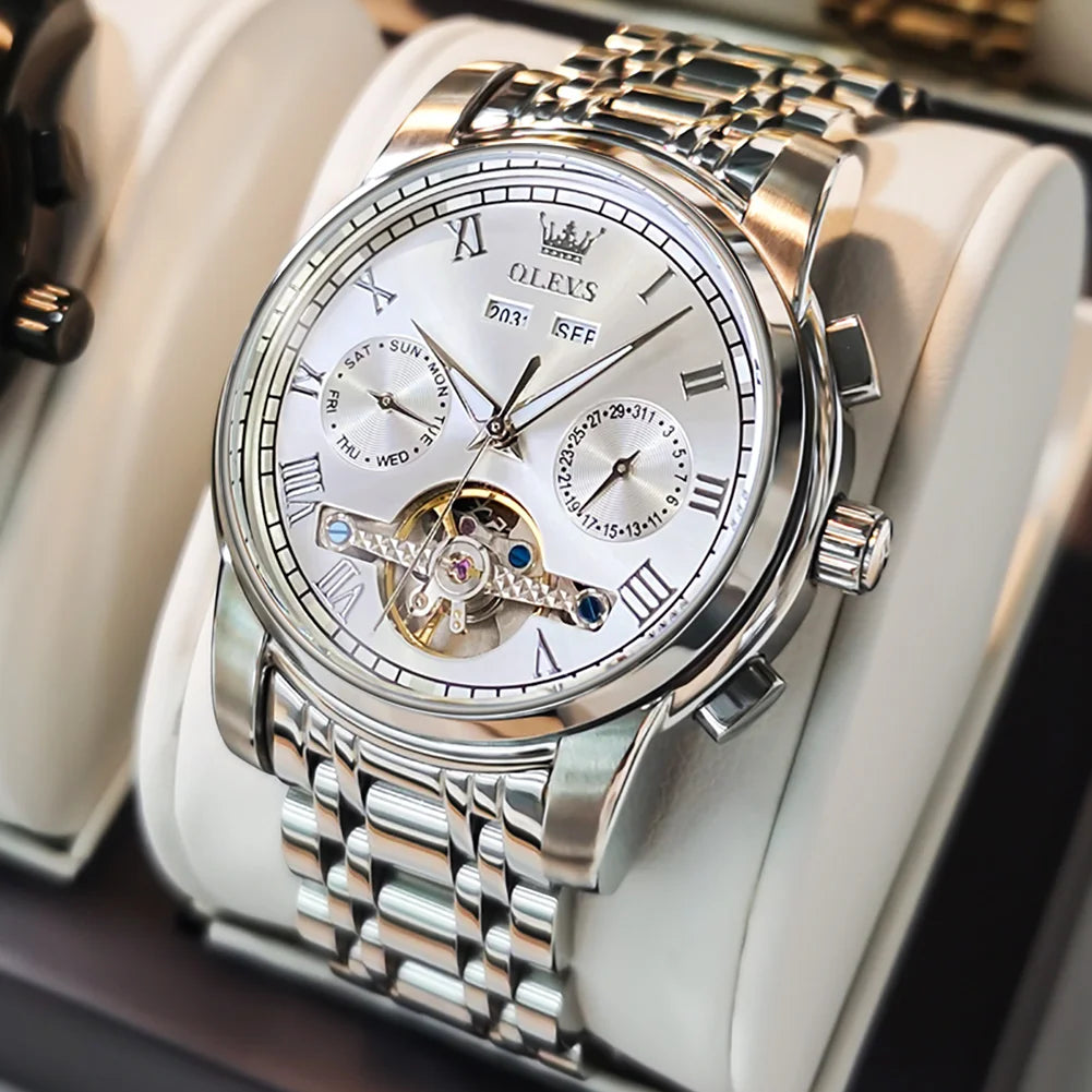 Men's Watches Automatic Mechanical Wristwatch Waterproof Stainless Steel