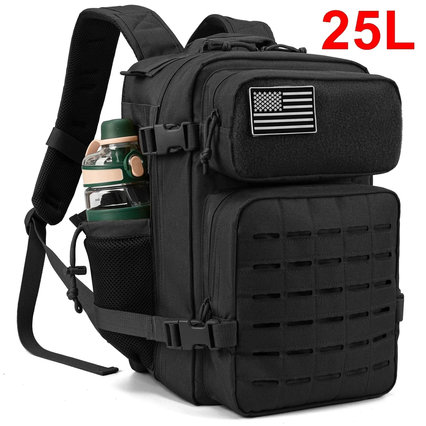25L/45L Tactical Military Backpack with Bottle Holder