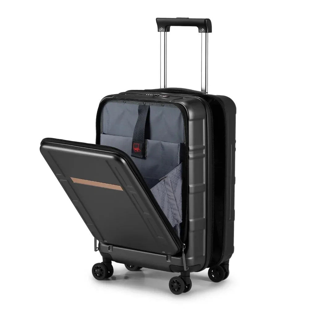 Carry On Luggage 20 Inch ABS PC Front Compartment TSA Lock