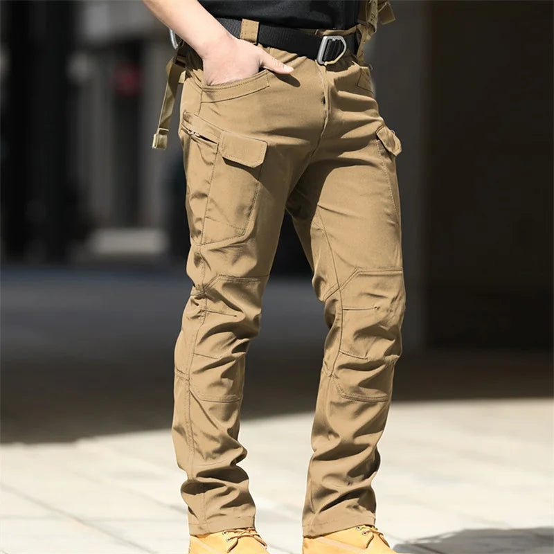 Men's Fashion Cargo Pants Solid Color Waterproof Full Length
