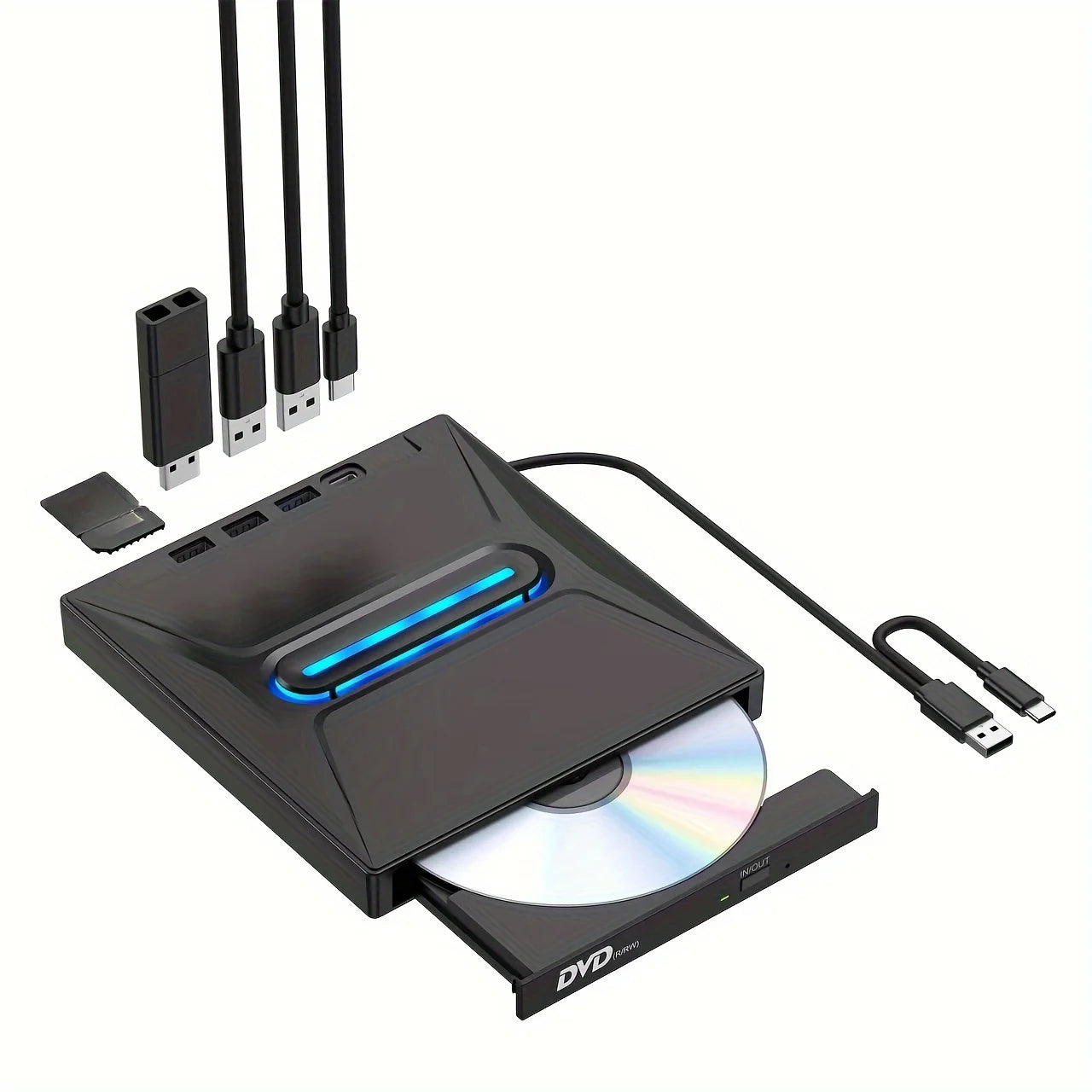 New Luminous 3 USB 3.0 External CD DVD Drive Typ C Portable