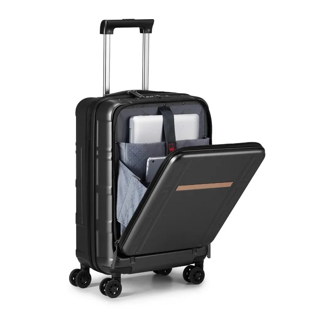 Carry On Luggage 20 Inch ABS PC Front Compartment TSA Lock
