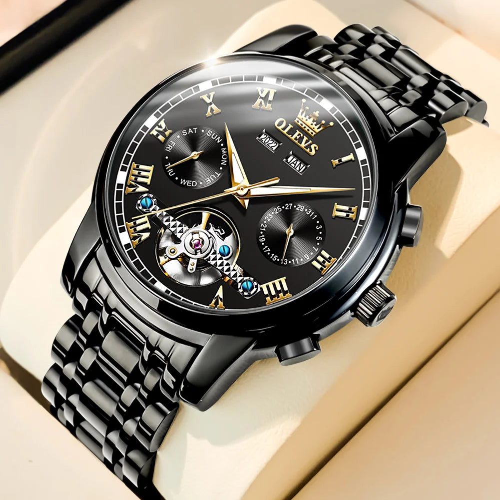 Men's Watches Automatic Mechanical Wristwatch Waterproof Stainless Steel