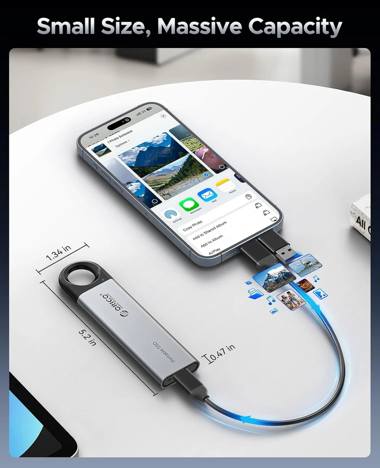 ORICO 1TB External SSD Ultra-Fast 460MB/s Speed Portable