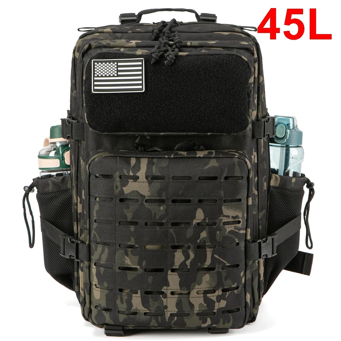 25L/45L Tactical Military Backpack with Bottle Holder