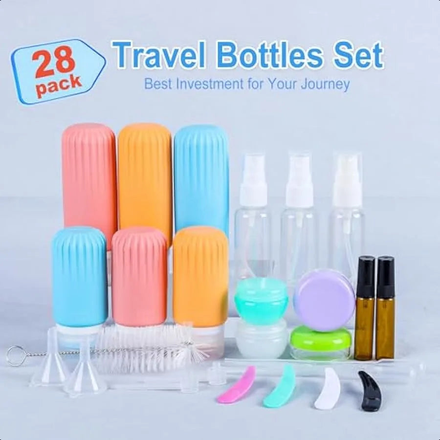 28 Pack Travel Bottles Set for Toiletries Leak Proof TSA Approved