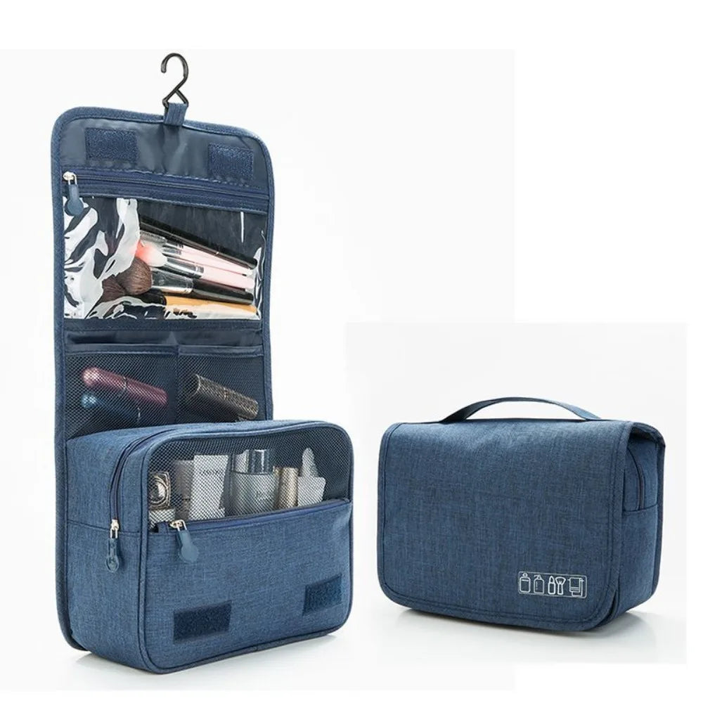 Travel Toiletry Bags Portable Cosmetic Organizer with Hanging Hook Durable Polyester Water Resistant Multi Function Travel Bag