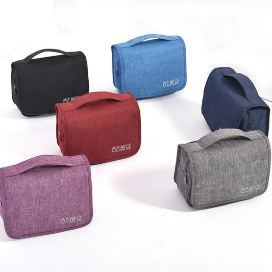Travel Toiletry Bags Portable Cosmetic Organizer with Hanging Hook Durable Polyester Water Resistant Multi Function Travel Bag