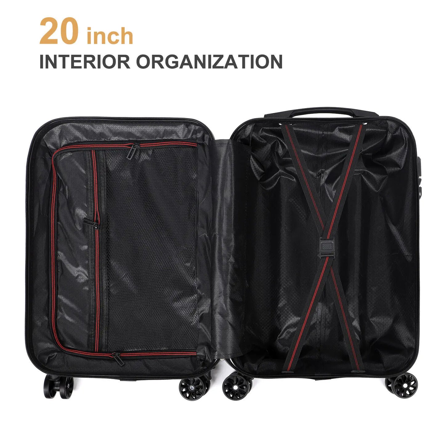 Carry On Luggage 20 Inch Spinner Wheels Suitcase TSA Lock