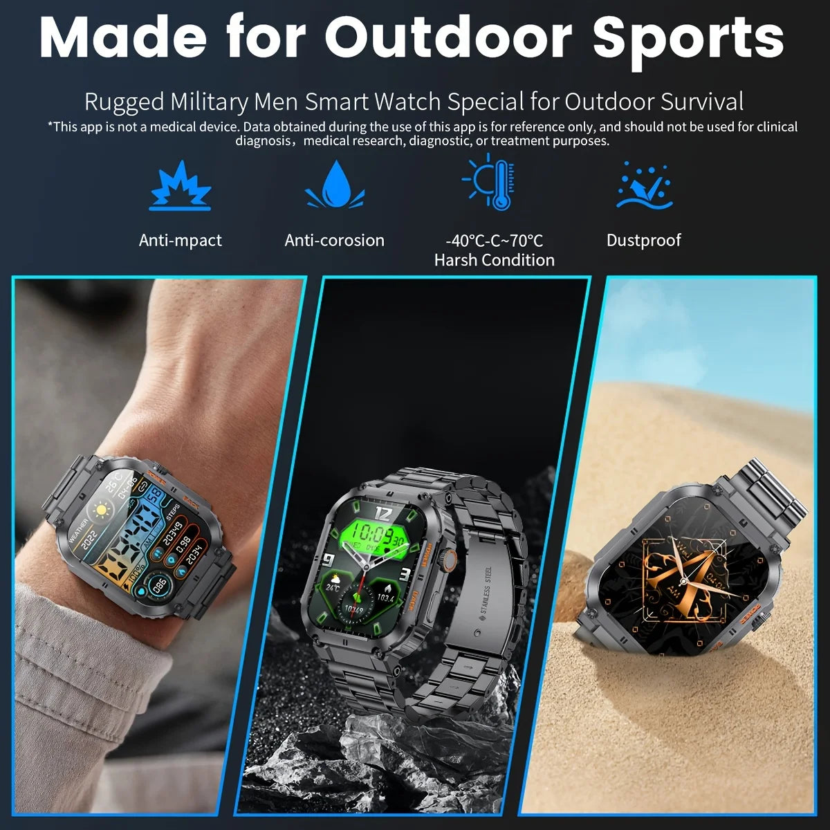 1.96 inch New Bluetooth Call Smart Watch