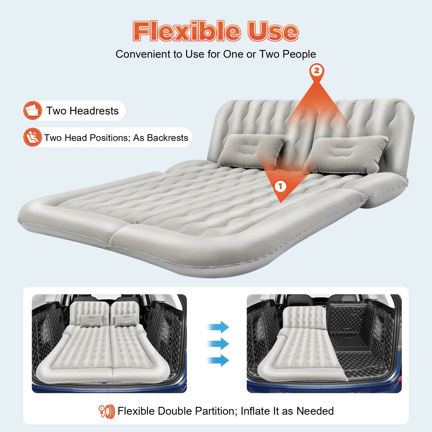 SUV Air Mattress with Air Pump Inflatable Car Mattress Universal Fit