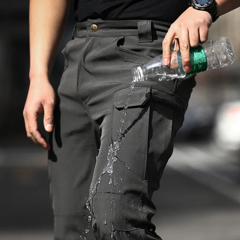 Men's Fashion Cargo Pants Solid Color Waterproof Full Length