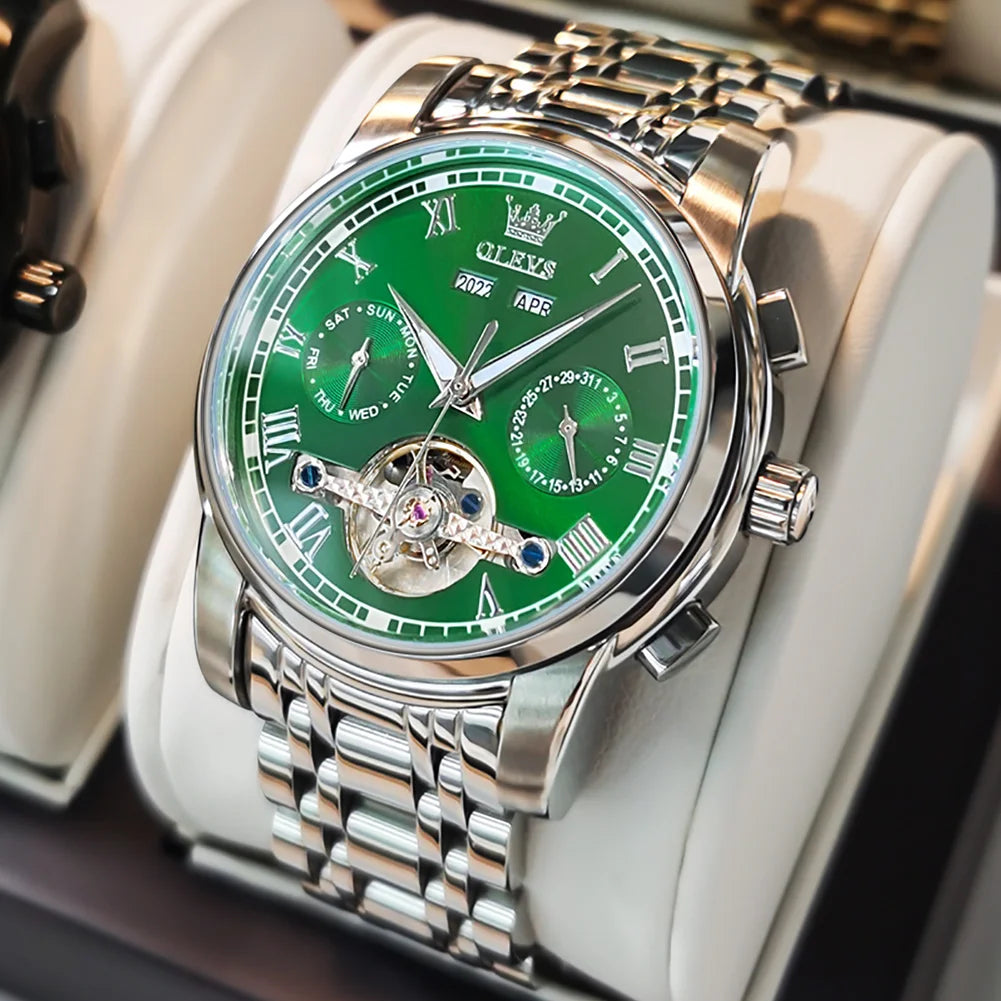 Men's Watches Automatic Mechanical Wristwatch Waterproof Stainless Steel
