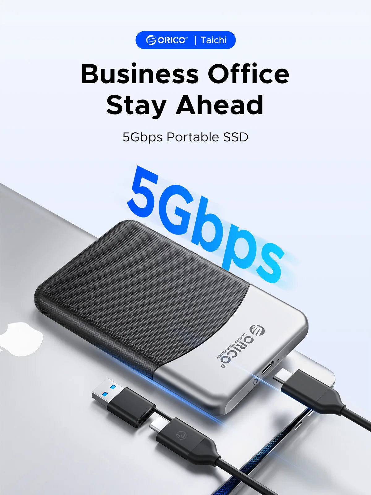 ORICO 2TB External SSD with USB C Cable, 500MB/s Speed