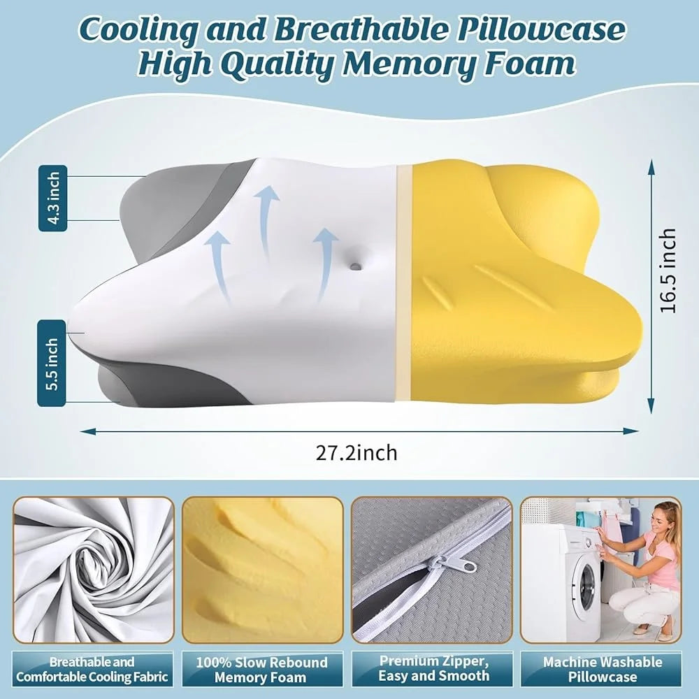 Ergonomic Cervical Neck Pillow Memory Foam U Shape Bedding Pillow