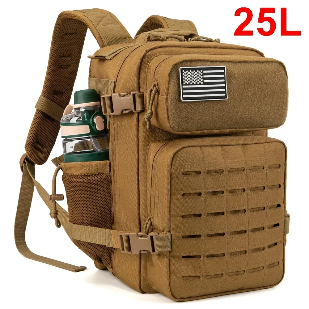 25L/45L Tactical Military Backpack with Bottle Holder