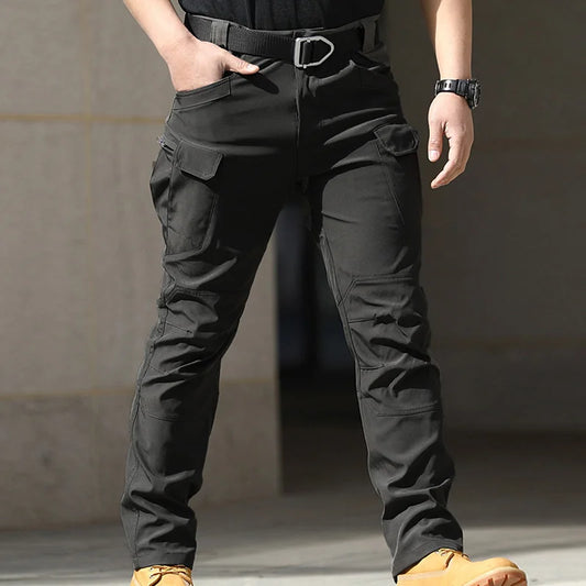 Men's Fashion Cargo Pants Solid Color Waterproof Full Length