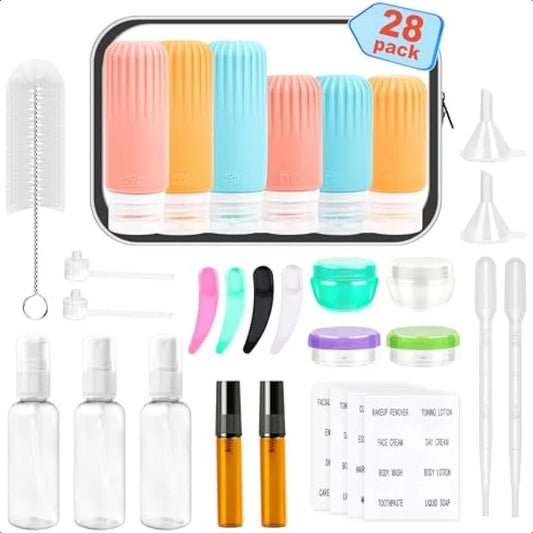 28 Pack Travel Bottles Set for Toiletries Leak Proof TSA Approved