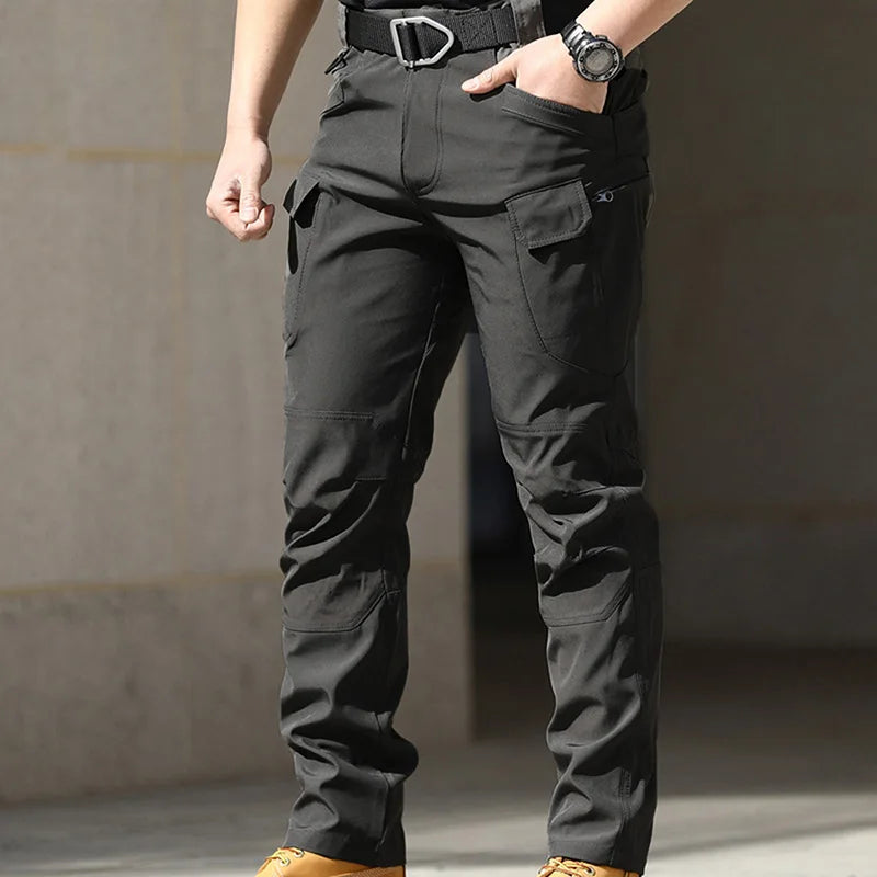 Men's Fashion Cargo Pants Solid Color Waterproof Full Length