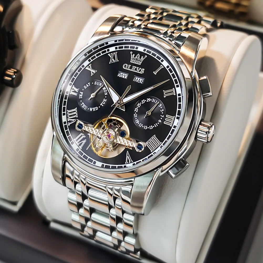 Men's Watches Automatic Mechanical Wristwatch Waterproof Stainless Steel