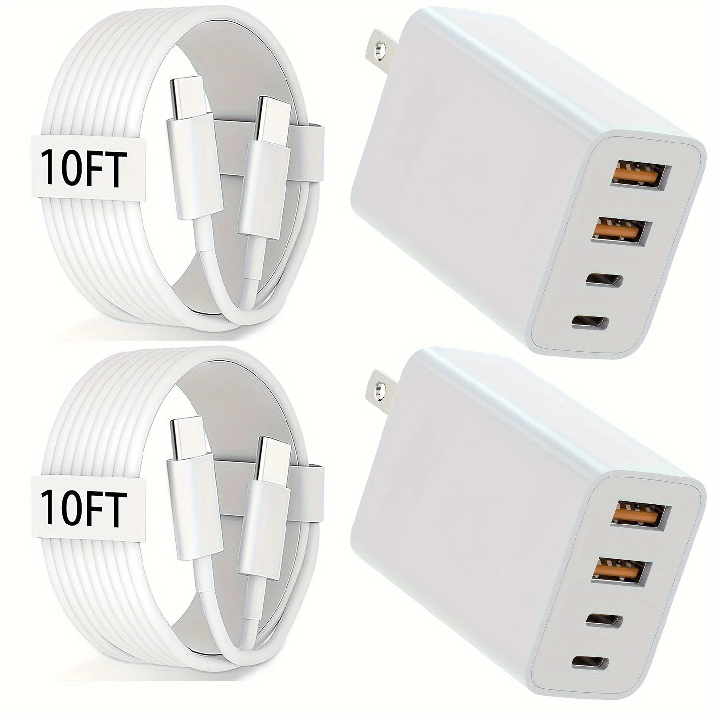 40W USB C 4-port Fast Charger Block