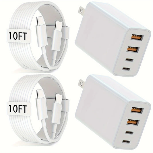 40W USB C 4-port Fast Charger Block