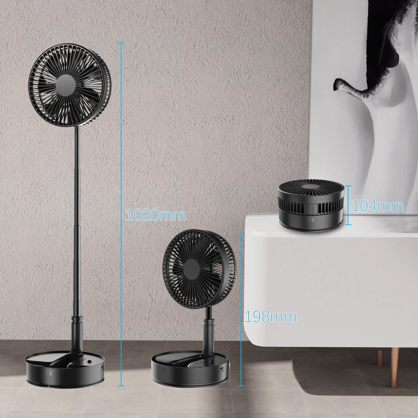 Remote Control Hand Strap USB Portable Fan With 4 Speeds