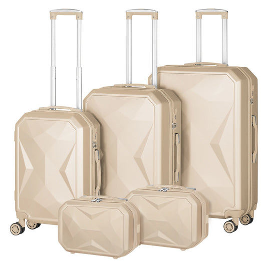Luggage Set 5 Pieces Hard Shell Suitcase With TSA Lock