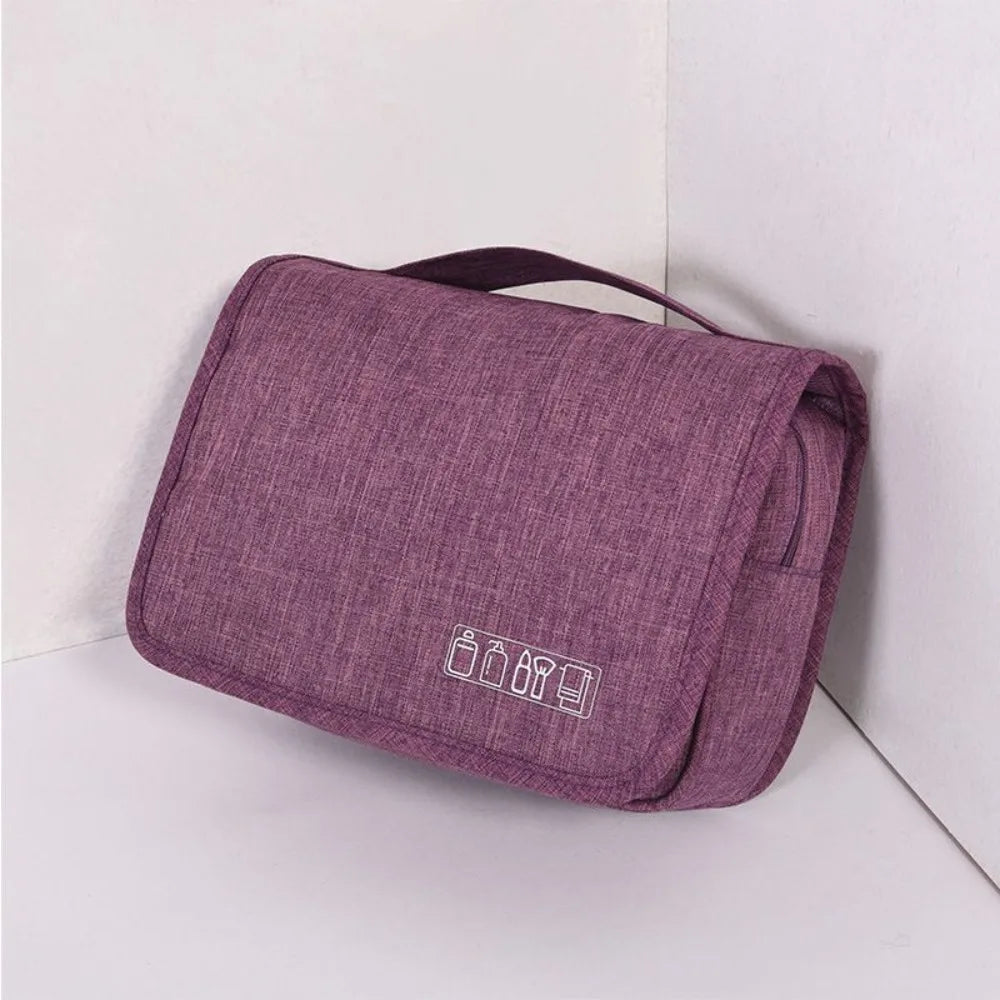 Travel Toiletry Bags Portable Cosmetic Organizer with Hanging Hook Durable Polyester Water Resistant Multi Function Travel Bag