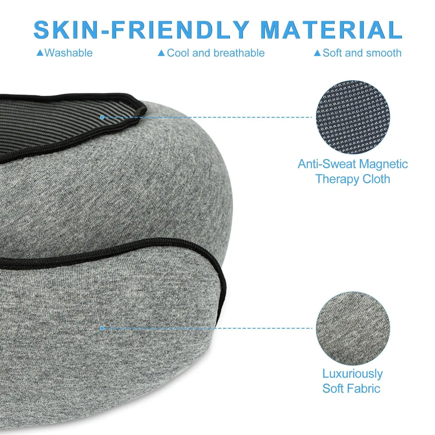 Memory Foam Travel Neck Pillow for Airplanes 360 Degree Head Support Sleeping Essential