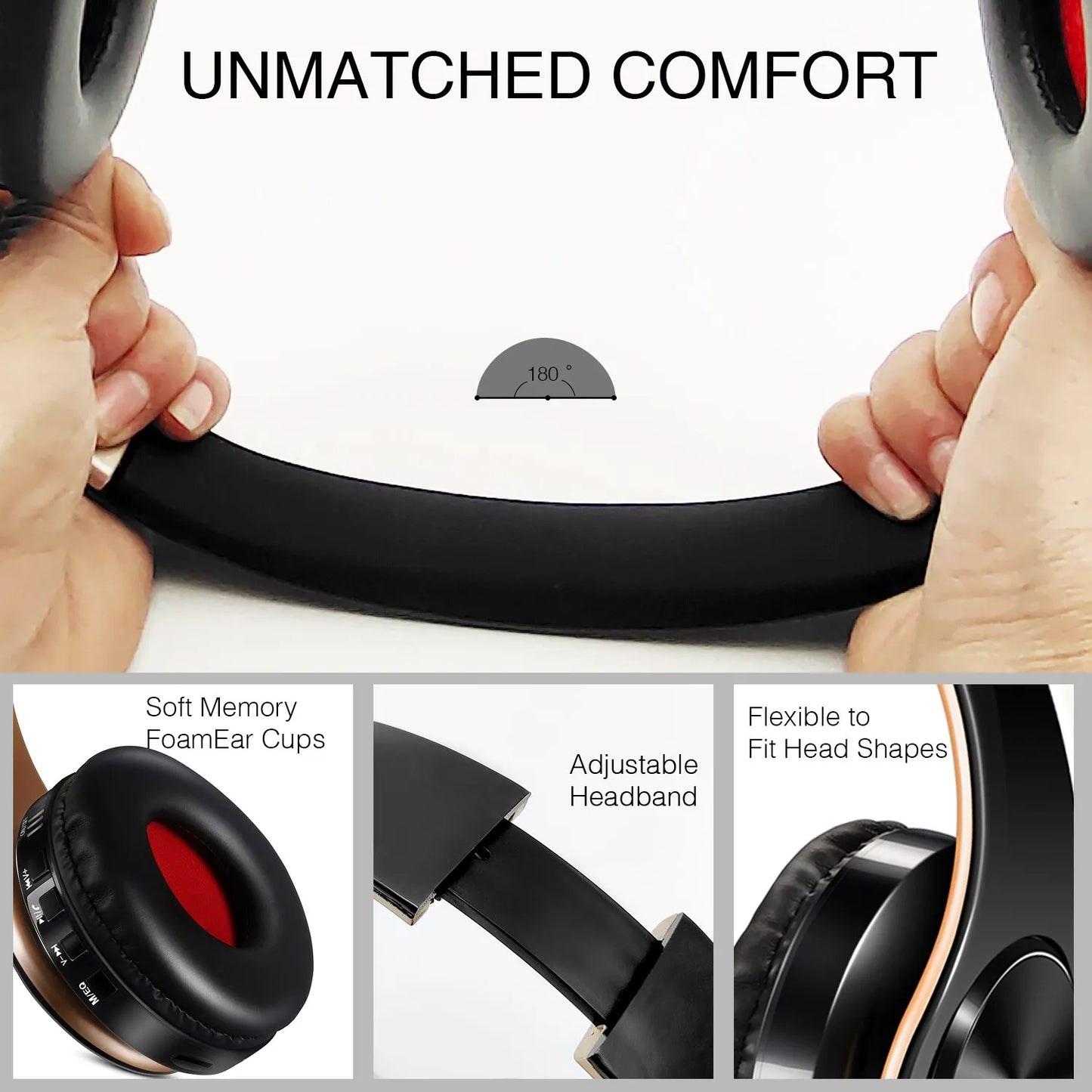 HIFI Stereo Earphones Bluetooth Headphone With Mic
