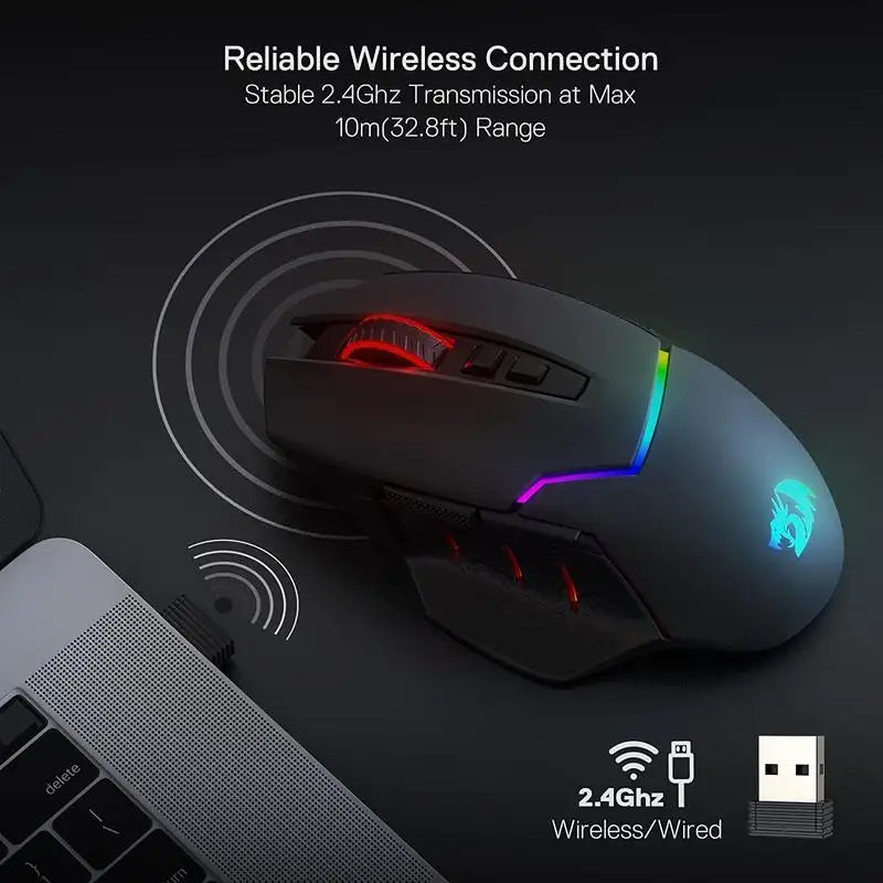 Redragon M690 PRO Wireless Gaming Mouse 8000 DPI Black/White