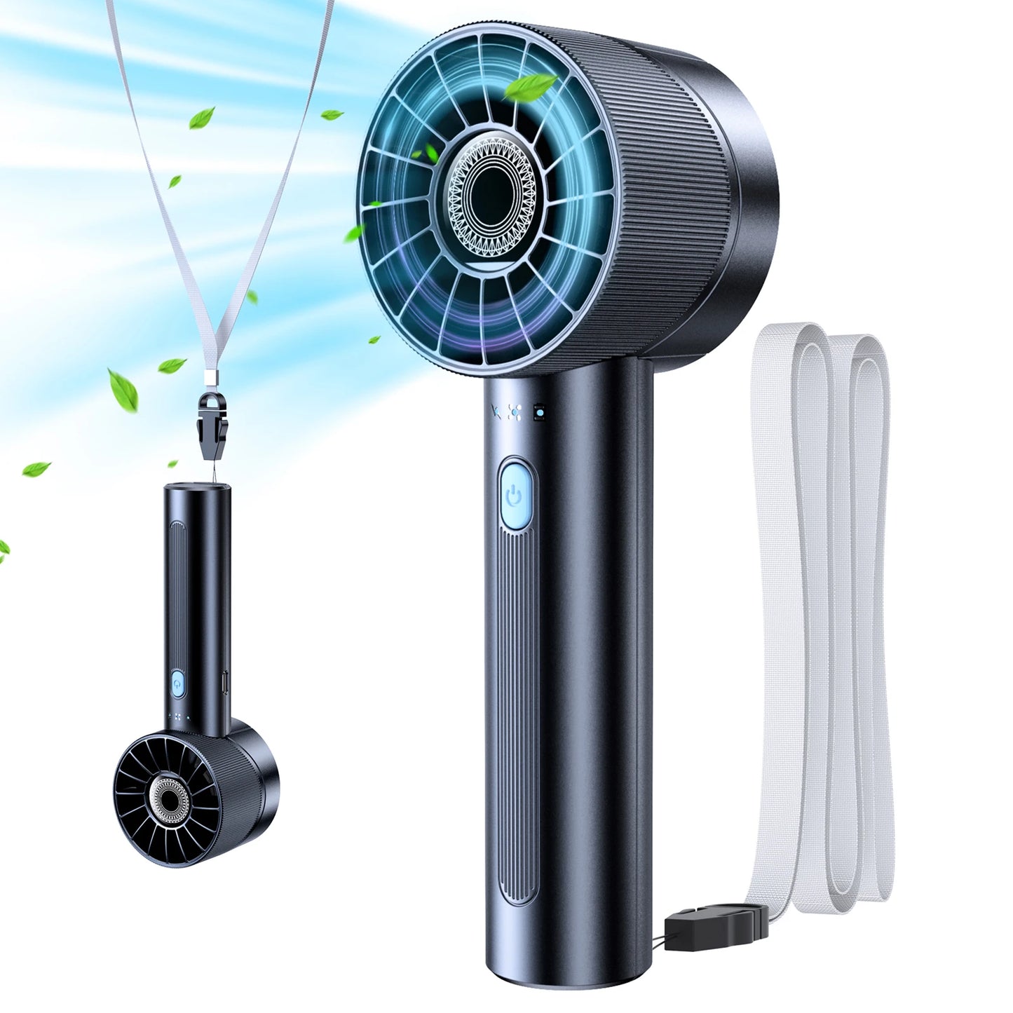 Portable Mini Handheld USB Fan 4 Speed 2600mAh Battery