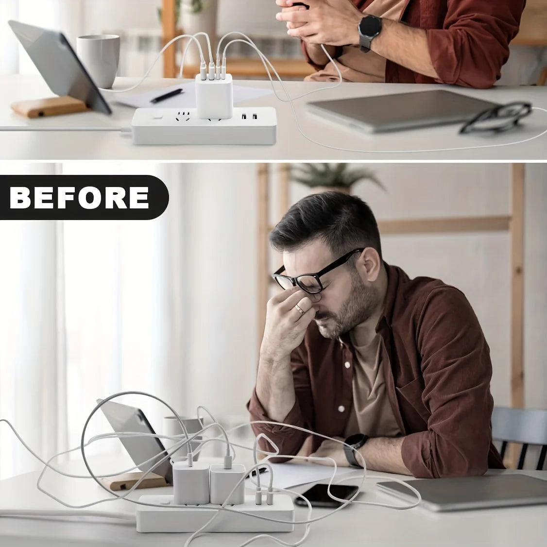 40W USB C 4-port Fast Charger Block