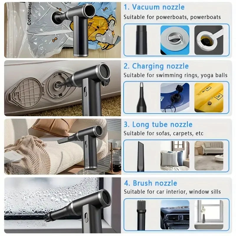 MINI Compressed Air Duster Cordless Dust Blower Rechargeable