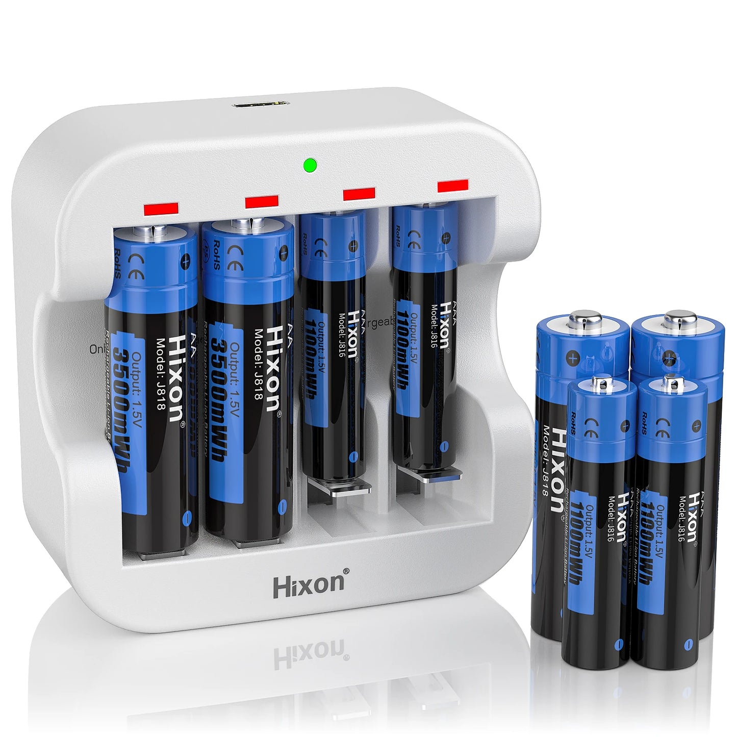 Hixon1.5V 3500mWh/1100mWh AA & AAA Rechargeable Battery Charger