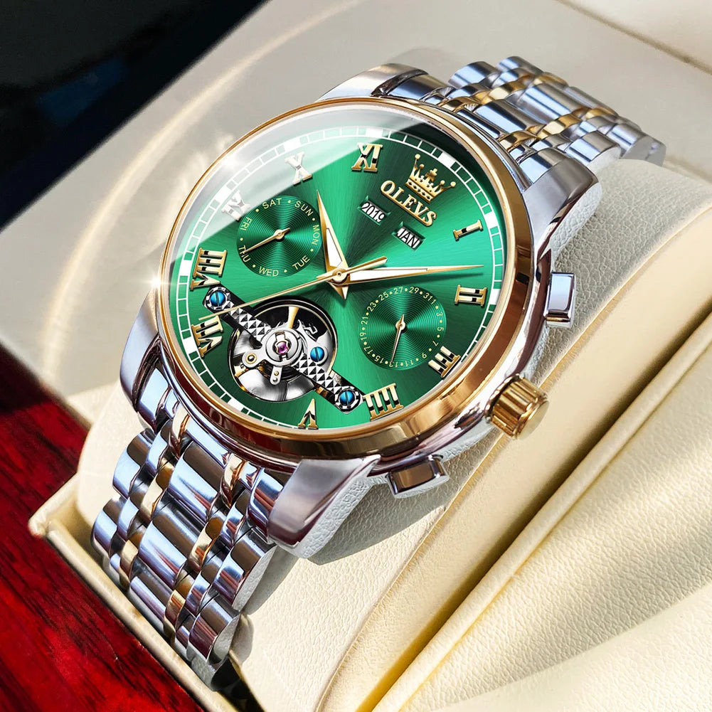 Men's Watches Automatic Mechanical Wristwatch Waterproof Stainless Steel