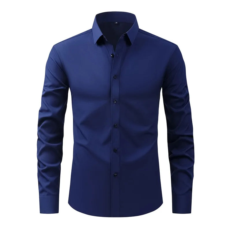 Men's Classic Button Down Shirt with Long Sleeves for Casual Spring and Summer
